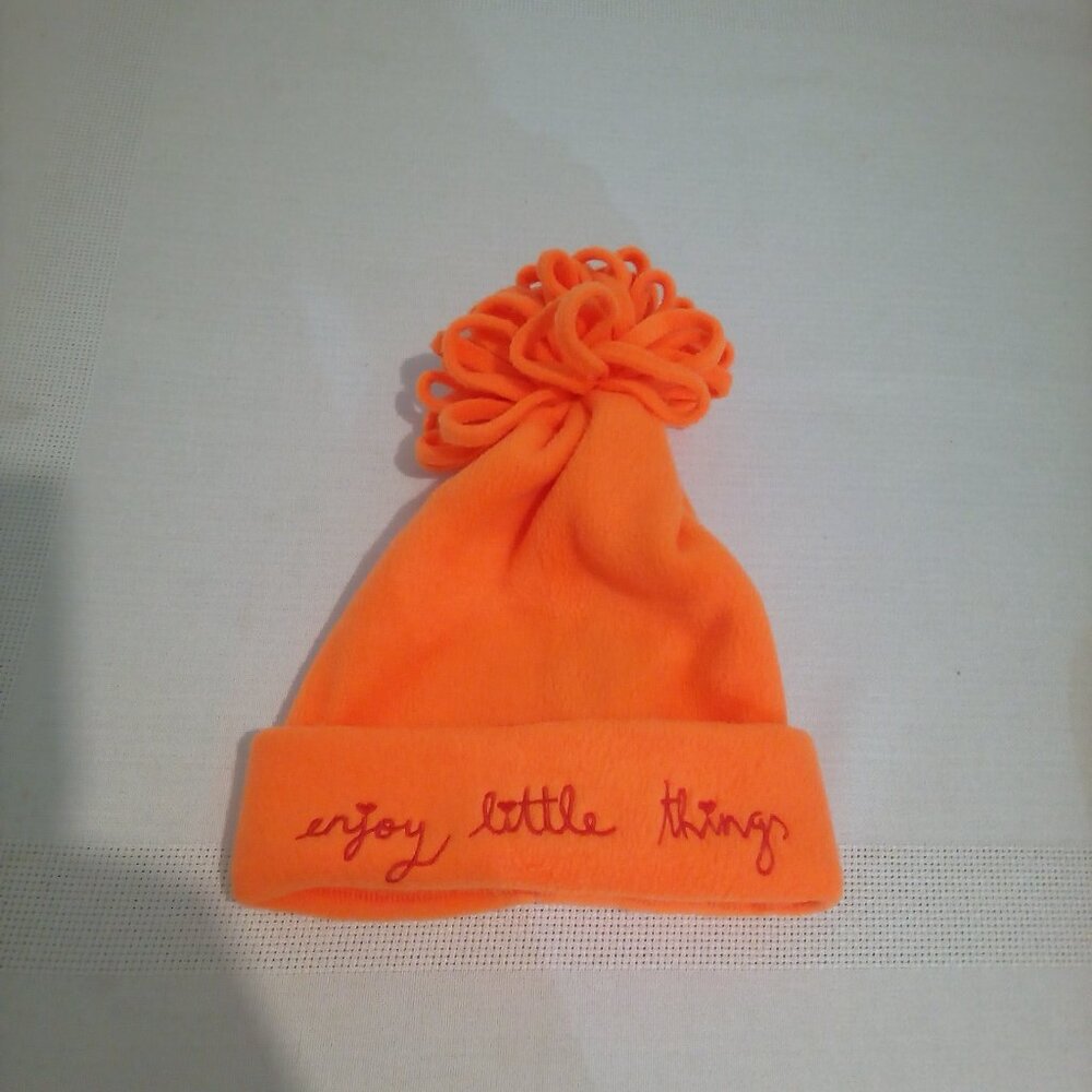 Agatha Ruiz De La Prada orange fleece hat nwt